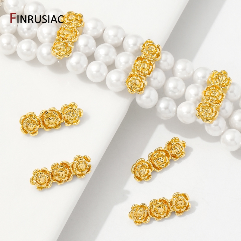 Flower Supplies - 18K vergoldeter Messing-Rosenblüten-Perlenseparator für die Herstellung