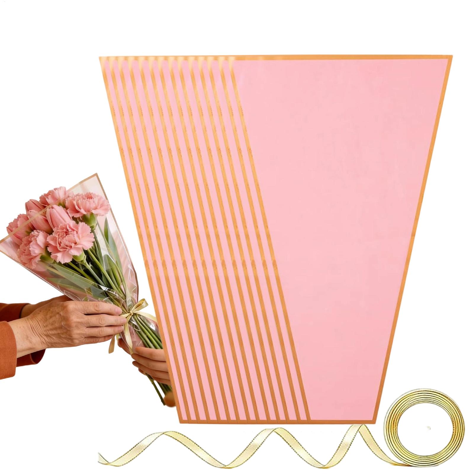 Florist Supply Ribbon - Blumenverpackungsbeutel, 50 Stück, mit Band, Floristenbedarf,
