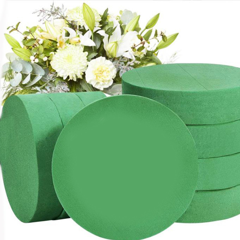 Floral Foam Oasis - 10 Stück grüner Blumensteckschaum, runder Block,