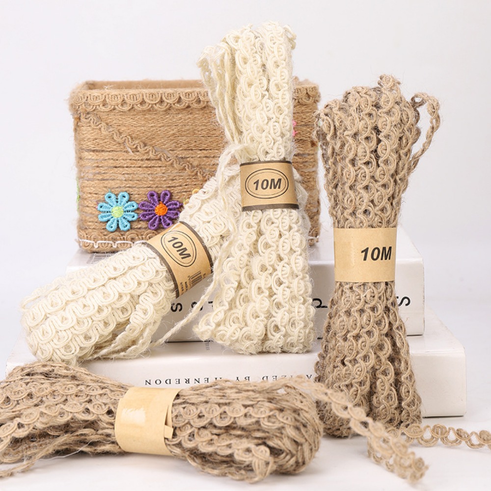 Florist Supply Ribbon - 10m Spitzen-Leinenband DIY Blumenstrauß Floristik Geschenkbox-Bindung