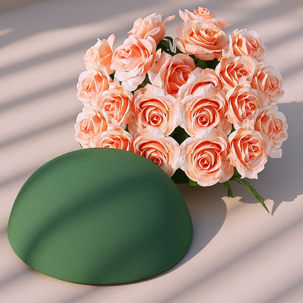 Floral Foam Oasis - 2 Stück grüne halbrunde florale Trockenschaumbälle