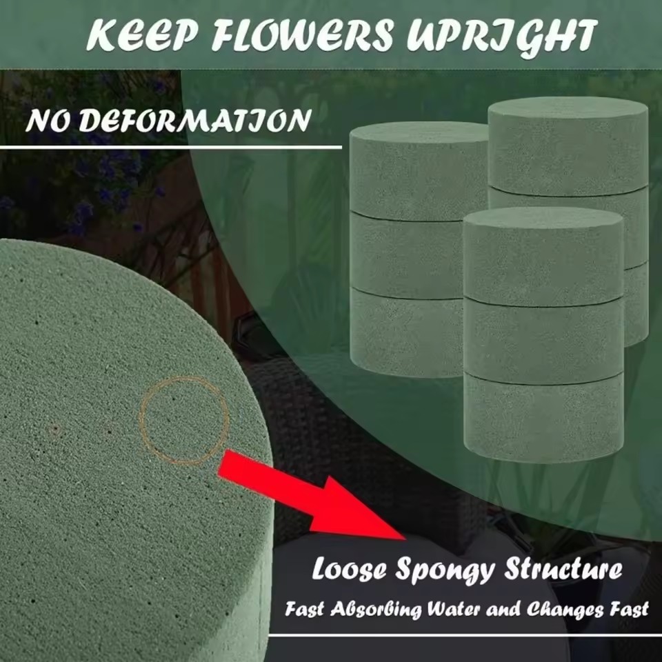 6PCS Grüne Blumenschaum Runde  – Floral Foam Oasis Bewertung und Preis